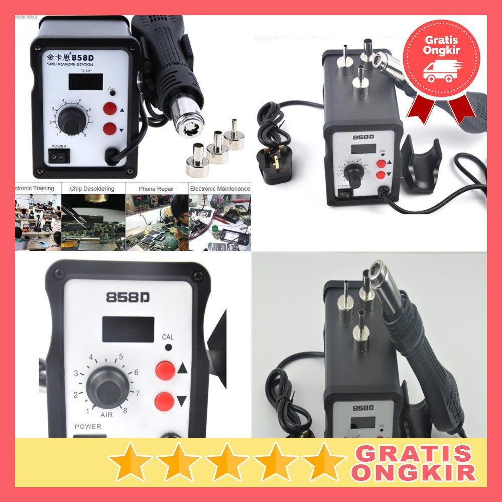 Blower Pemanas Solder Uap Desoldering Hot Heat Gun Station 220V 700W - Alat Service Tukang Servis El