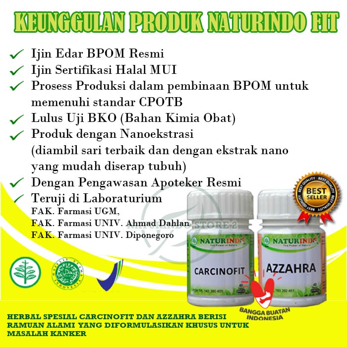 OBAT HERBAL KANKER SERVIKS NATURINDO BPOM 100% HERBAL AMPUH Carcinofit Azzahra COD-3
