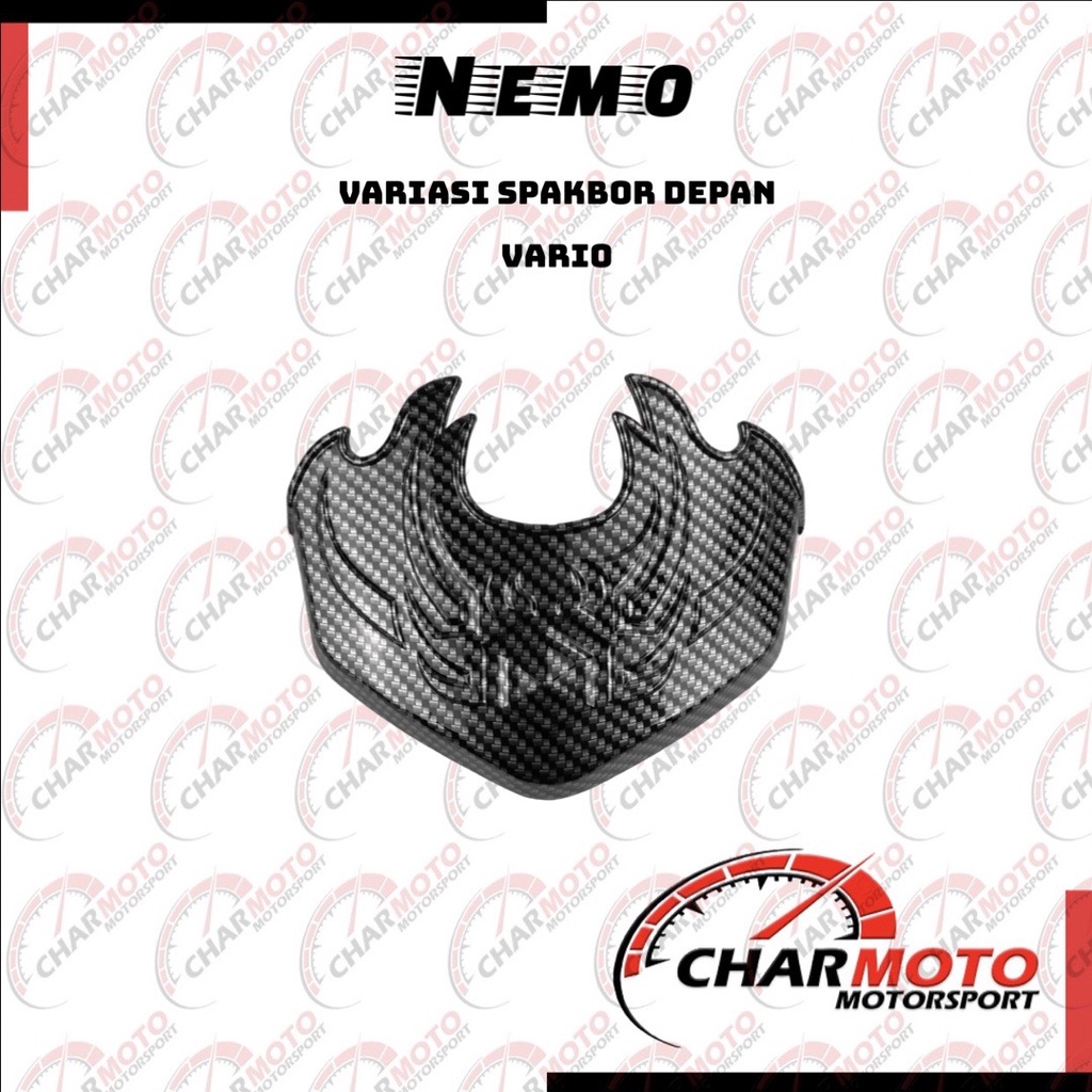 Tutup Cover Variasi Spakbor Depan Honda PCX New 2018 Karbon Carbon Nemo Original PNP - Charmoto