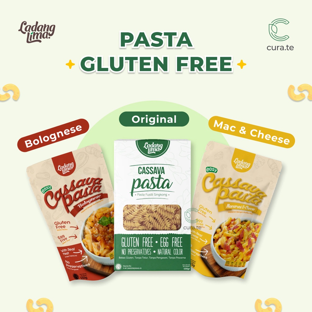 LADANG LIMA PASTA SINGKONG | MAKARONI FUSILI INSTAN GLUTEN FREE SEHAT