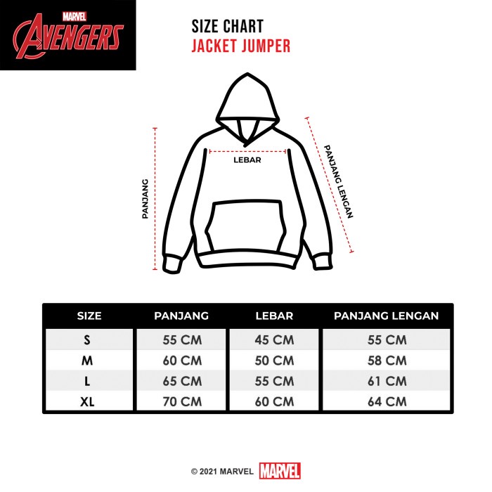 Marvel Hoodie Jumper / Jaket Jumper Avengers Icon MAV216