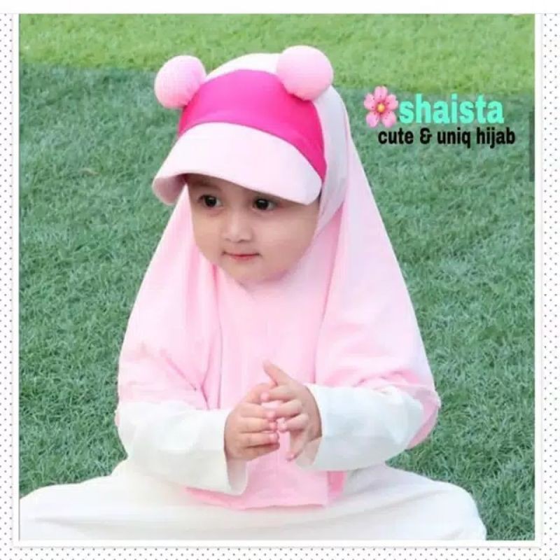 jilbab anak topi pom pom/jiltop pom2