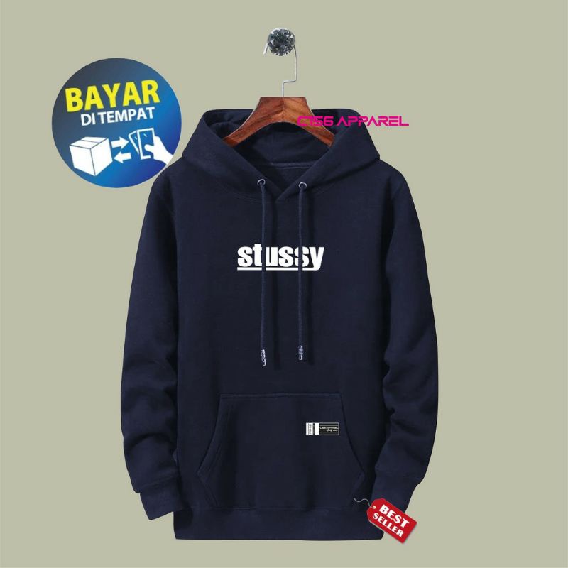 Sweater Hoodie STUSSY DISTRO Premium Stylish Sweater Murah Berkualitas Bahan Cotton Fleece Tebal