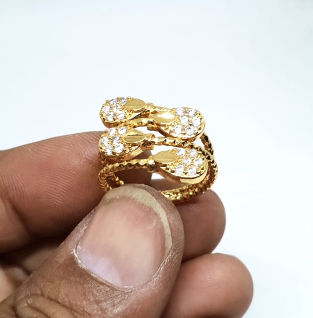 Cincin wanita ukuran bisa di stell besar kecil cincin lapis emas yaxiya