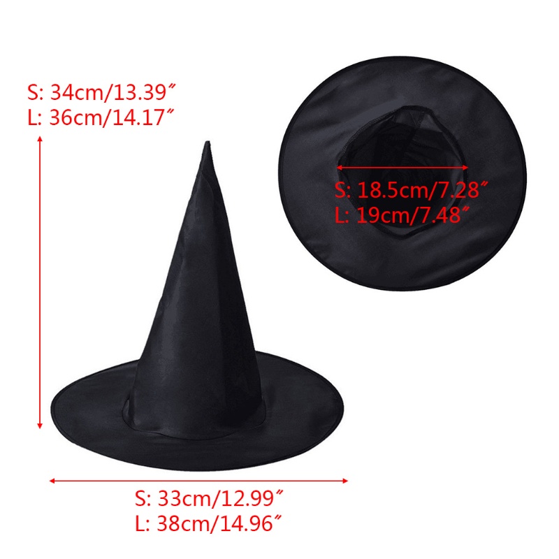 Topi Penyihir Warna Hitam Untuk Kostum Halloween