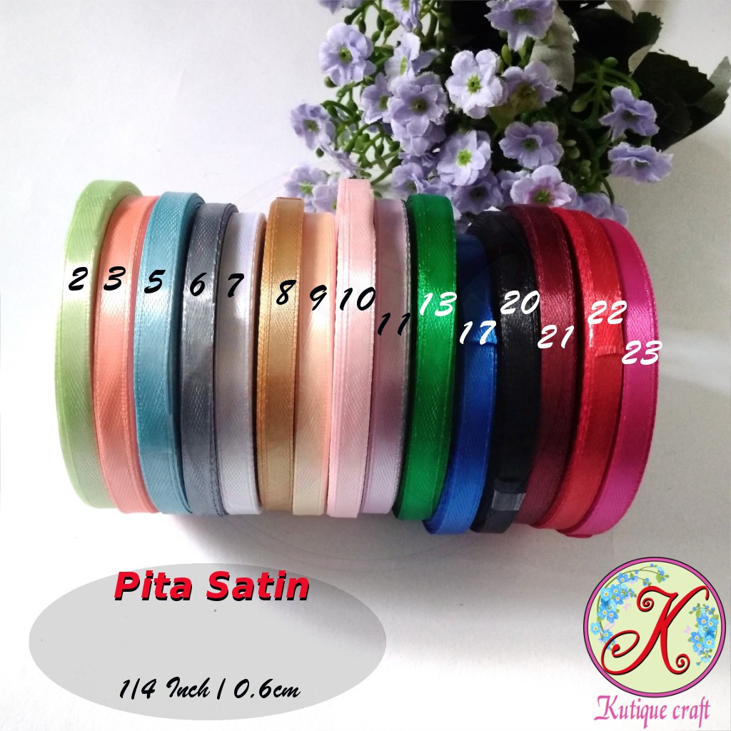 Pita Satin 0,6 cm / 1/4 Inch harga per roll