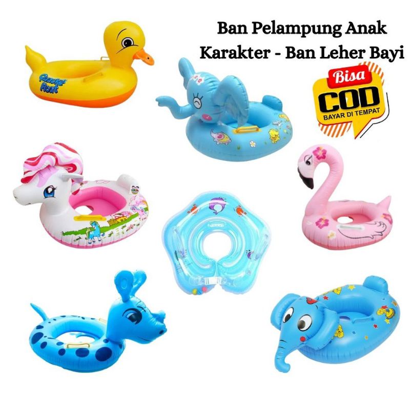Pelampung Ban Pelampung Renang Anak-anak Bayi Balita Bentuk Hewan Bebek Kuda Pony Flamingo Baby Floa