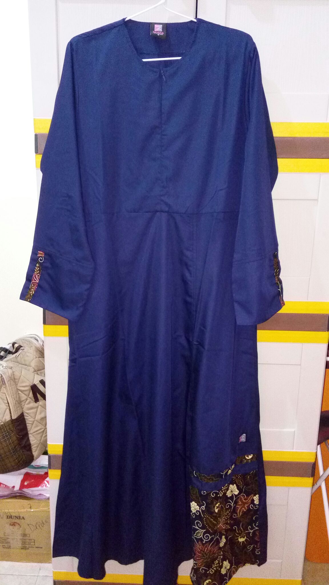 Baju Gamis  Sakinah Premium Zenitha  Bahan Toyobo Warna Navy Corak Batik-bisa Couple |promo Bukatoko