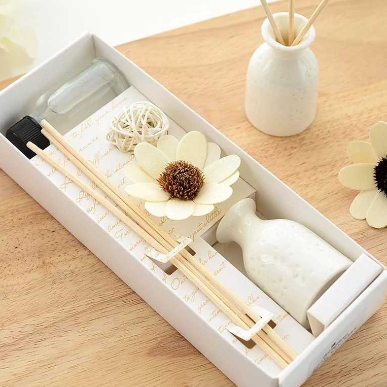 MPRO Reed Diffuser Device Pengharum Ruangan Parfum Essential oil Stick 50ml Parfum Kamar Aromatherapy Rattan-Rose30ml LAVFIRE