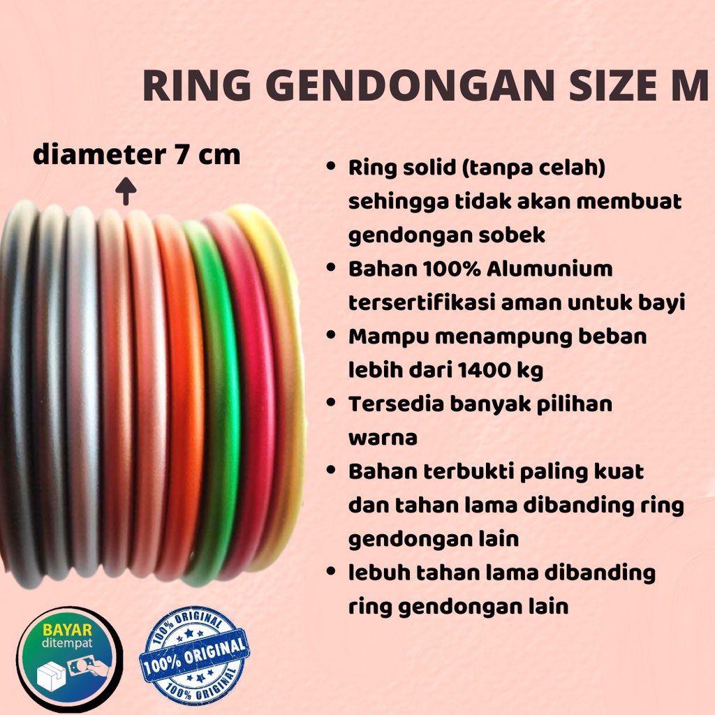 Ring Gendongan alumunium tanpa celah size M