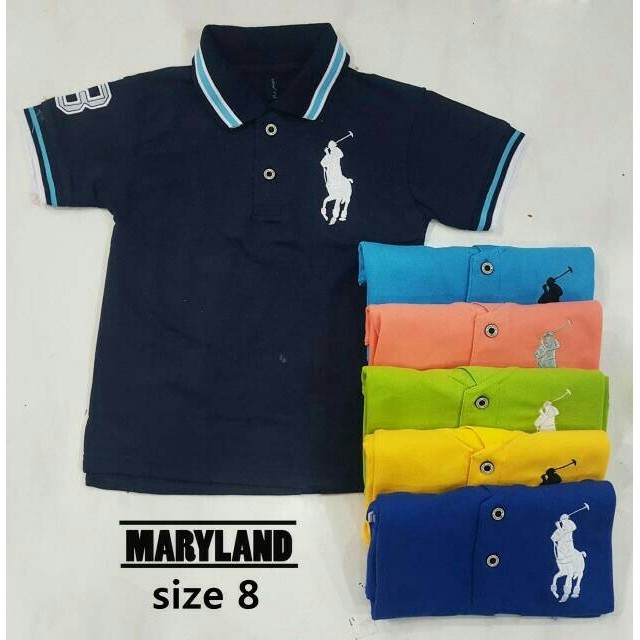 kaos anak polo navy atau biru dongker