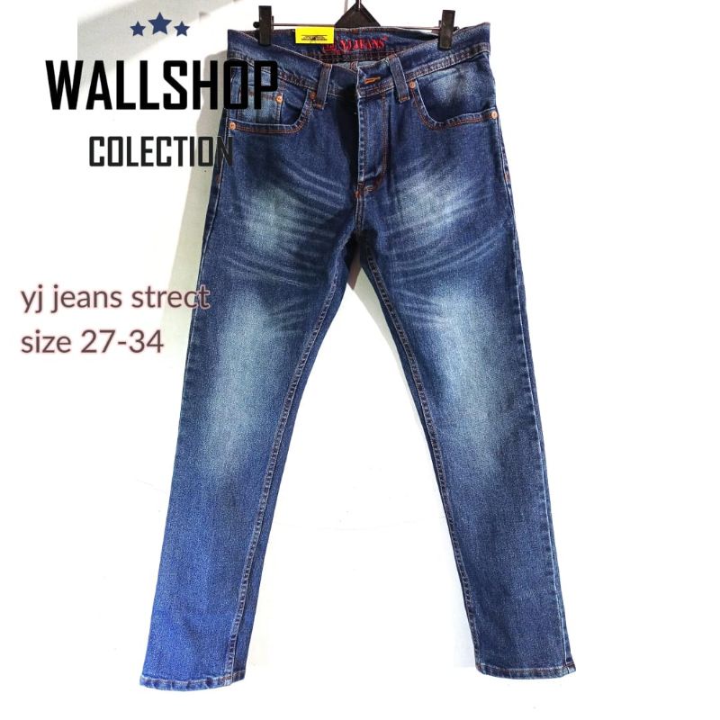 PROMO CELANA PANJANG PRIA JEANS STRECT KULAITAS PREMIUM//YJ JEANS SLIM STRECT DISTRO TERMURAH