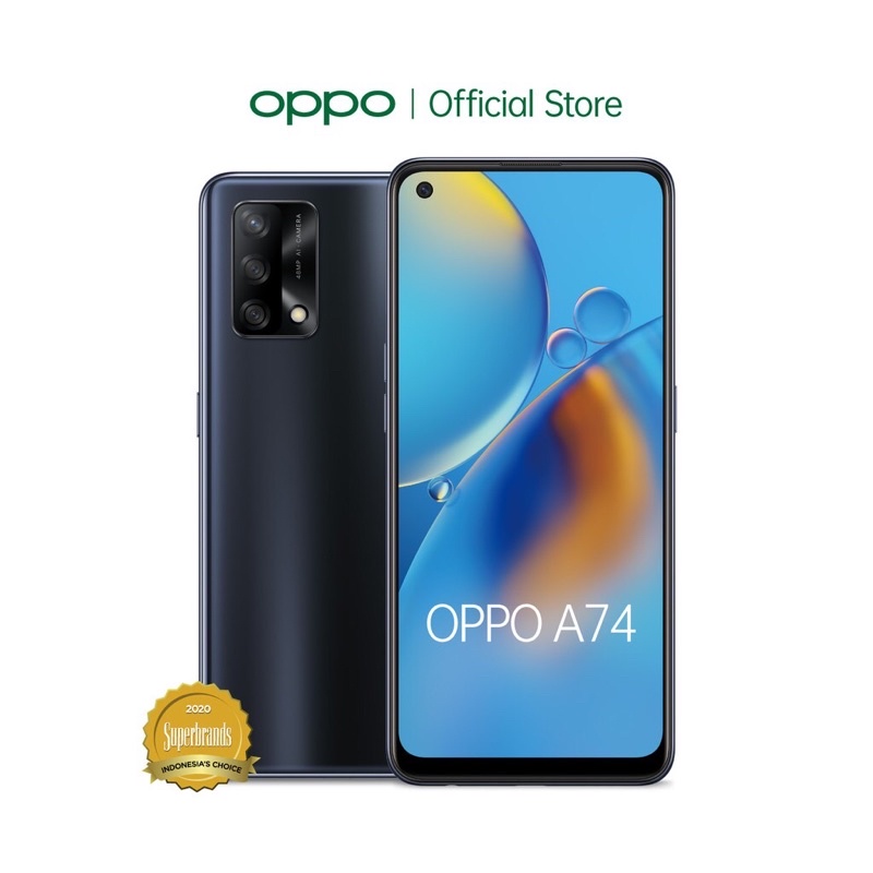 OPPO A74 6GB/128GB [5000mAh, 48MP AI Triple Camera, Punch Hole AMOLED FHD+ Screen, 33W Flash Charge]