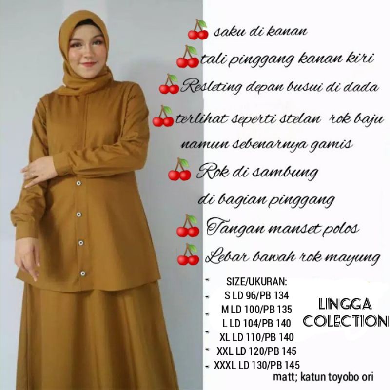 baju gamis wanita dress muslim terbaru Gamis PNS Pemda Khaki Mirip Setelan Seragam Dinas baju gamis 
