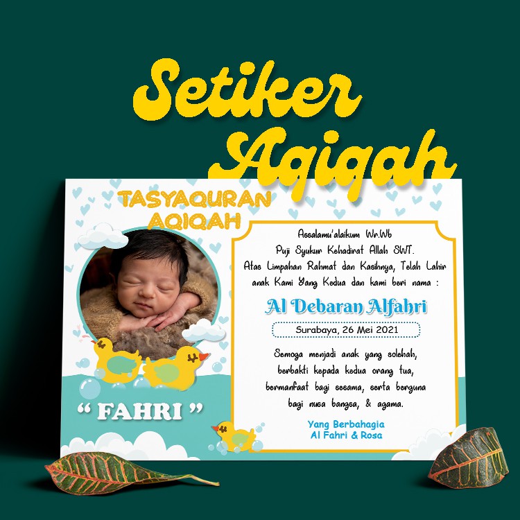 

( 8 X 10 ) CETAK STIKER AQIQAH / STIKER KELAHIRAN / TDAHK SITEN / LABEL AQIQAH