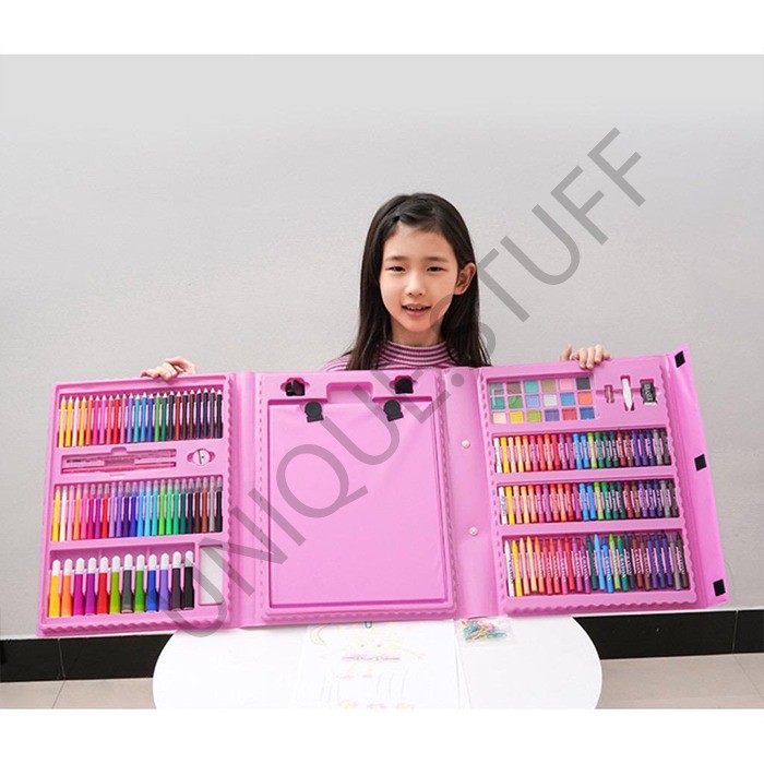 CRAYON ANAK SET 208 PIECES PENSIL WARNA SET ALAT LUKIS SET ANAK VERRUS