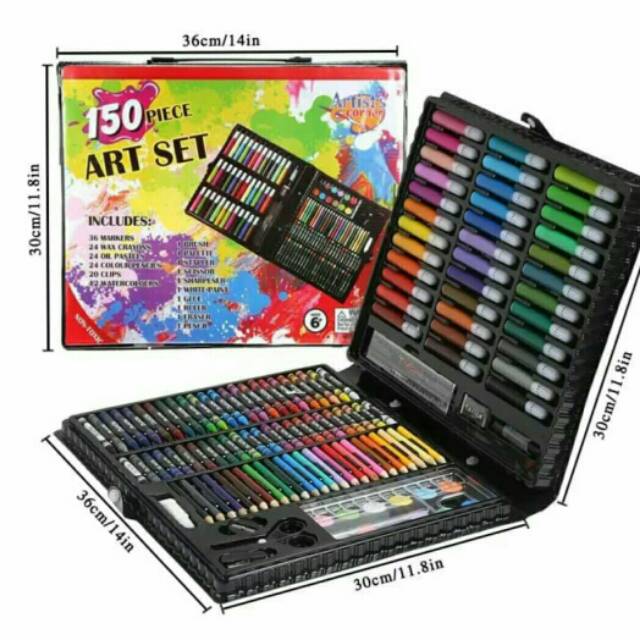 

Crayon, pensil warna, spidol warna ART SET 150pcs