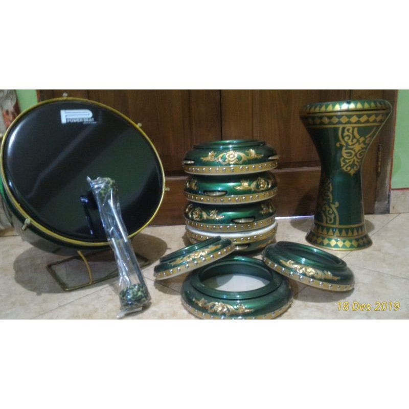 SATU SET HADROH LENGKAP - 1SET ALAT REBANA - 1 SET QOSIDAH - SATU SET HADROH MURAH - GROSIR EBANA