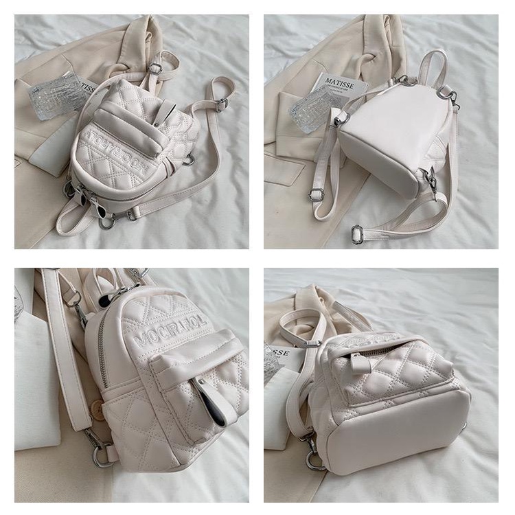 BJ16502 - BLACK/GREEN/KHAKI/WHITE - TAS RANSEL MINI KECIL WANITA FASHION IMPORT MODIS ELEGAN TERMURAH TERLARIS TERBARU BAGSTORE JAKARTA TAS BATAM EL6502 LT2217