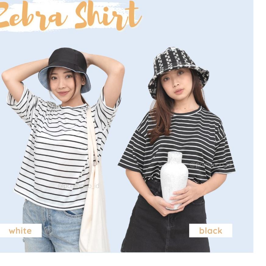 POMAPOO - Kaos Fashion Wanita Kaos Zebra Oversized Shirt Set