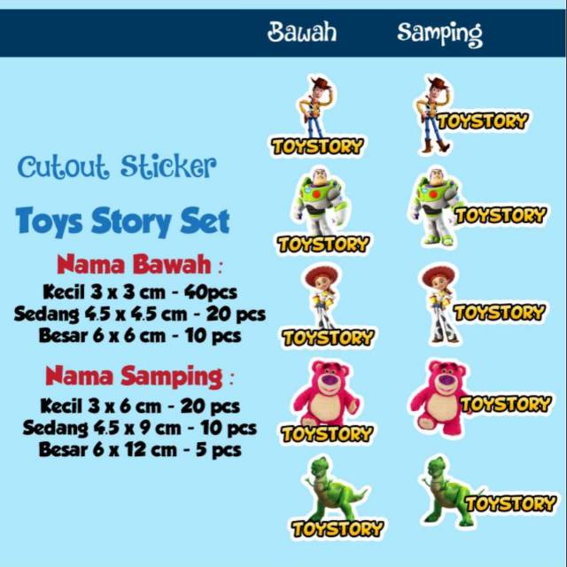 

Label Nama Cut Out Toys Story Waterproof
