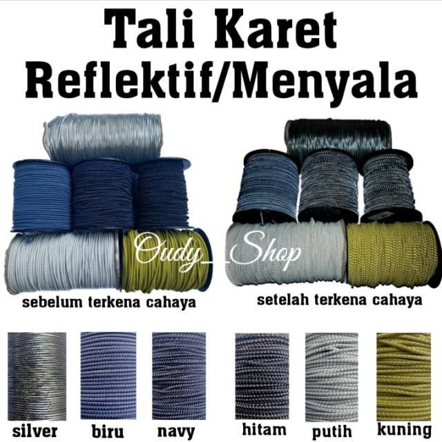 Tali Karet Tali Sepatu Reflektif Menyala