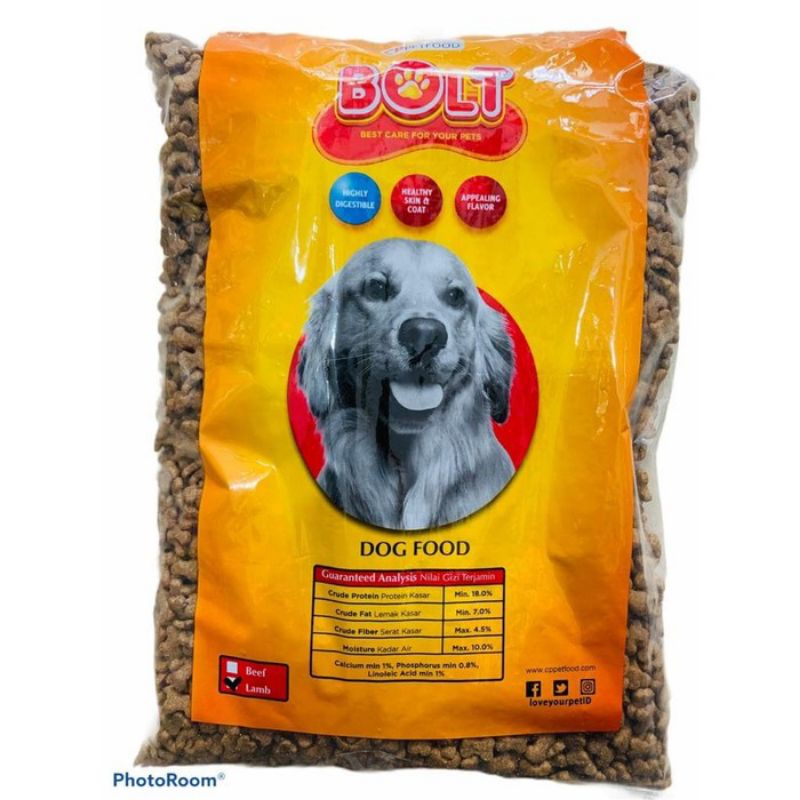 BOLT DOG FOOD LAMB 1KG /Beef/Makanan Anjing Kering /Dog Food