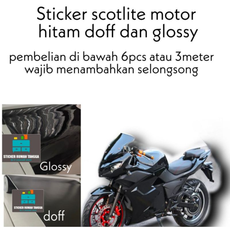 Jual Sticker Scotlite Motor Hitam Doff Dan Glossy Shopee Indonesia