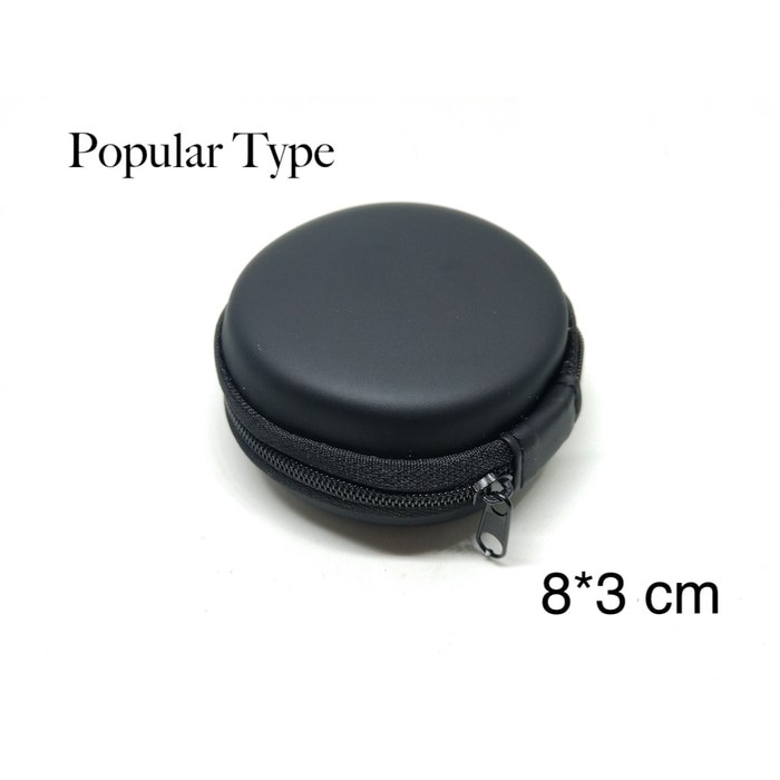 Round Earphone Case Bulat Headset Tempat (8x3cm)