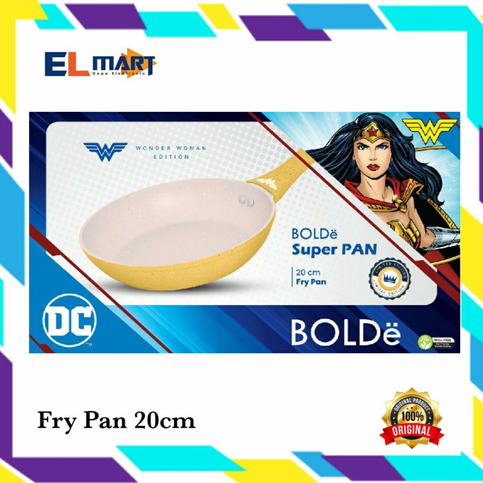 Bolde Frypan 20cm Wonder Woman Series Super Pan Wajan Penggorengan Fry Pan Granite Induksi Kuning Yellow