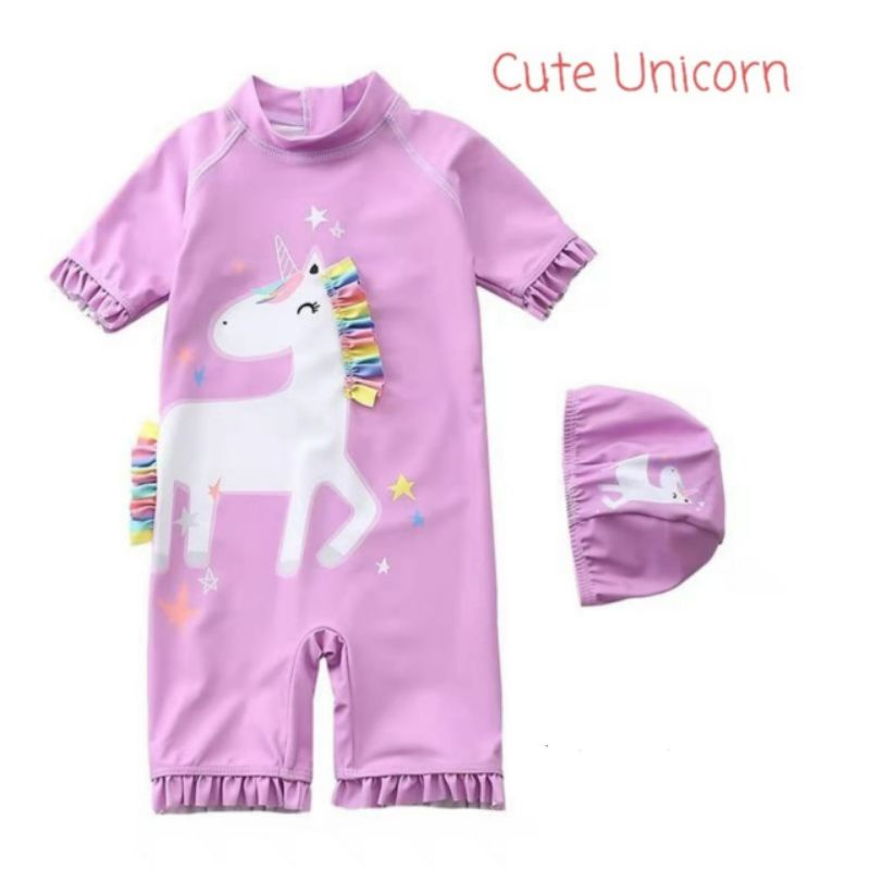 baju renang anak unicorn cute/baju renang anak unicorn purple/baju renang anak unicorn