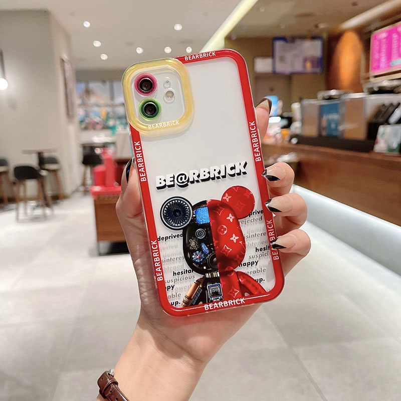 Soft Case Silikon Motif Robot Beruang Untuk IPhone 12 13 11 Pro Max X Xs Max Xr Jqbl