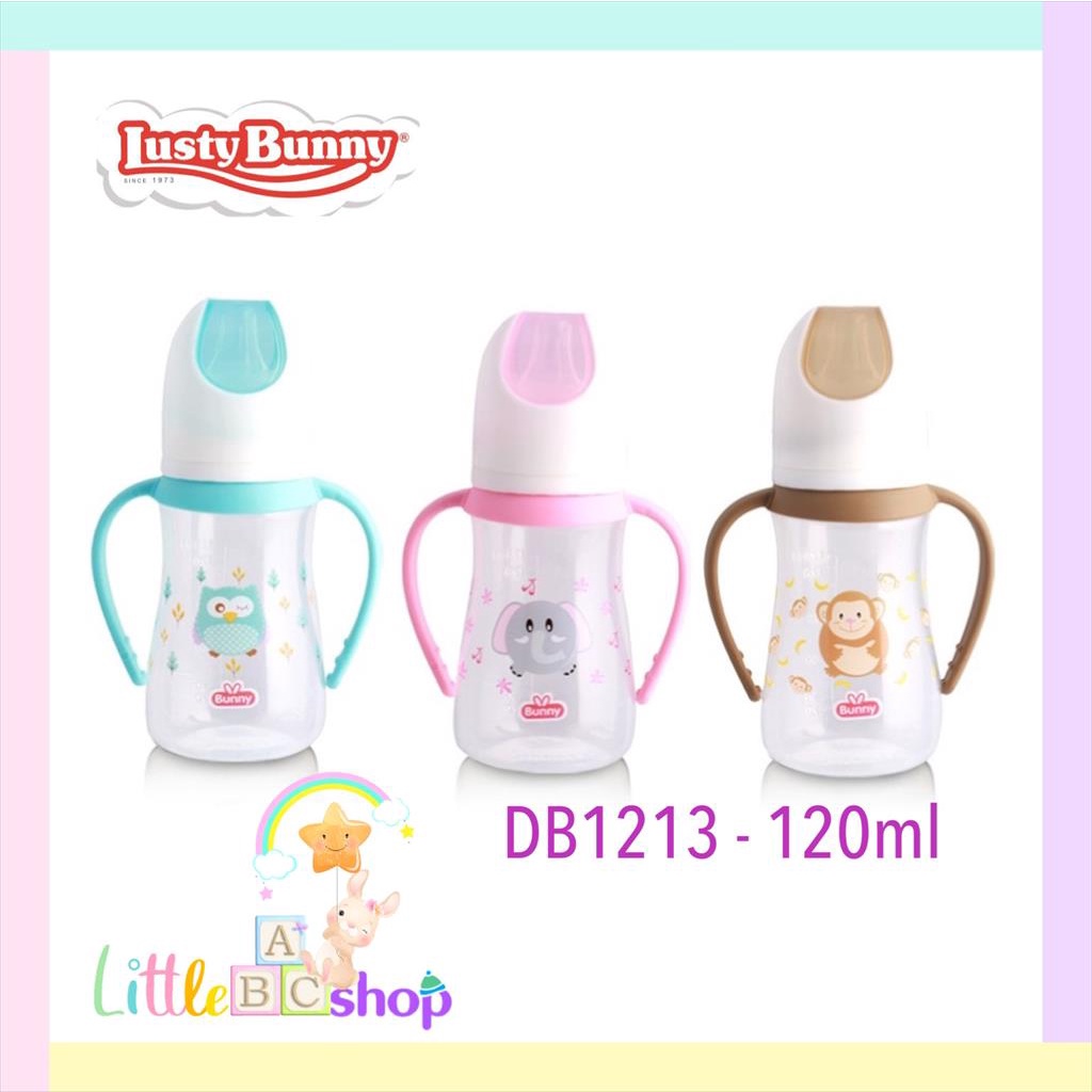 Lusty Bunny Botol Susu With Handle BPA FREE Slim Neck Nipple