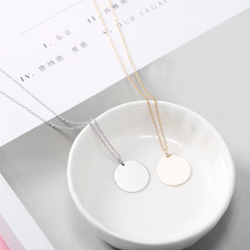 Kalung Wanita Necklace Rantai Klavikula Temperamen Bulat Kecil Tipis - Kalung Bulat Small Round