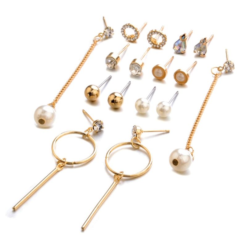 SIY  1 Set Ear Studs Earrings Pearl Dangle Creative Luxury Gold Women Jewelry Fashion