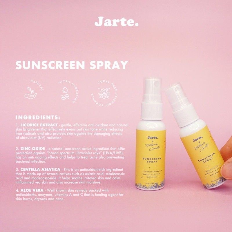 jarte beauty sunscreen spray x natanie christy/Jarte sunscreen spray