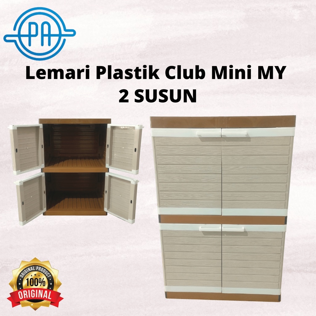 LEMARI PLASTIK CLUB MINI MY 2 SUSUN LEMARI PAKAIAN RAK PLASTIK