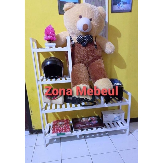 Rak Susun serbaguna 4 Tingkat dari kayu warna putih