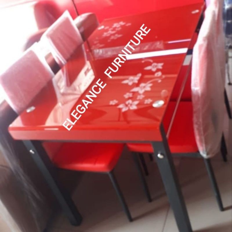 Meja Makan Kaca / Meja Makan Import 4 Kursi Pekanbaru saja