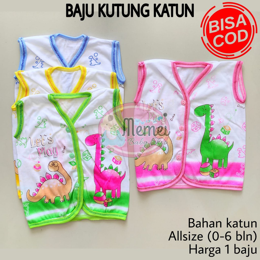 Baju bayi tanpa lengan KATUN perlengkapan bayi lahir