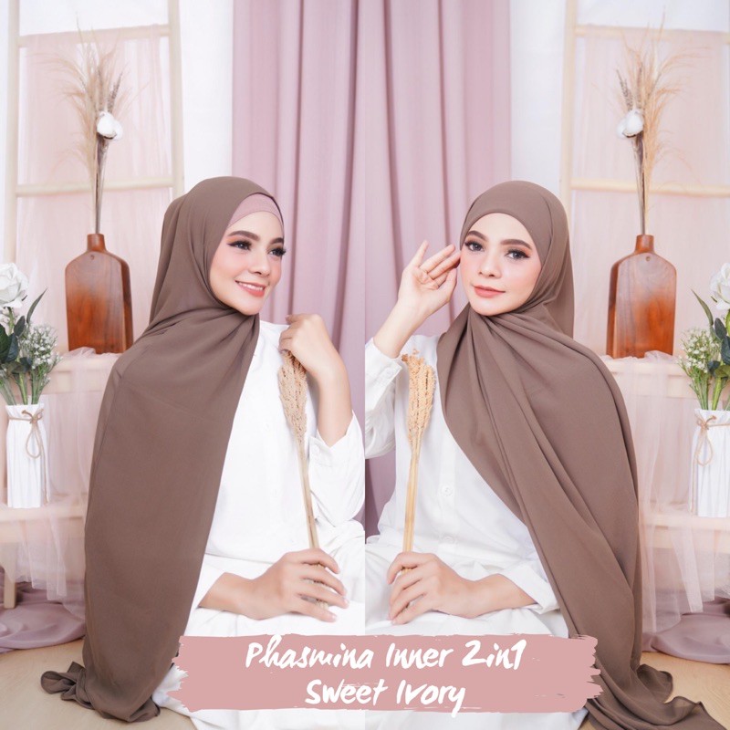 Pashmina Inner 2in1 Bolak Balik Ceruty Baby Doll