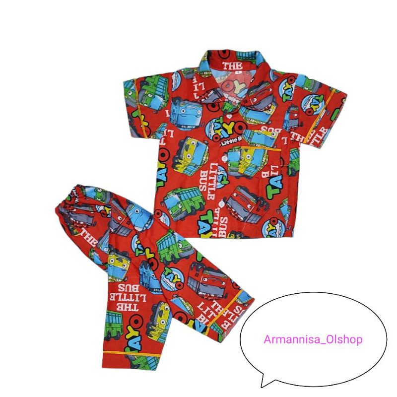 Baju tidur anak motif lengan pendek anak laki laki perempuan piyama anak pakaian tidur anak anak stelan  anak baju anak murah