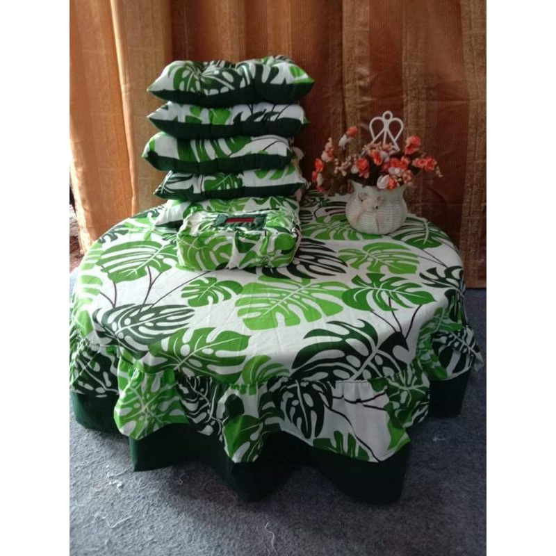 Alas meja Set osin#5pis bantal duduk#1taplak meja#free sarung tissu