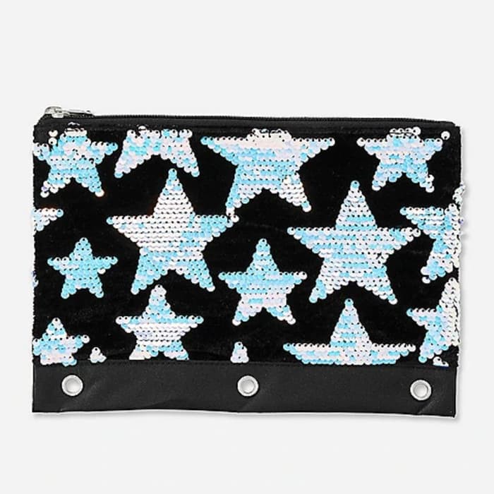 

HWN- JUSTICE STAR VELVET SEQUIN PENCIL CASE - TEMPAT PENSIL JUSTICE