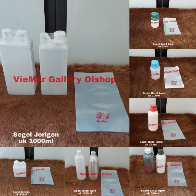 Eceran Plastik Shrink Film Wrap Segel Bening Botol Agro Labor Jerigen 50ml 100ml 250ml 500ml 1000ml