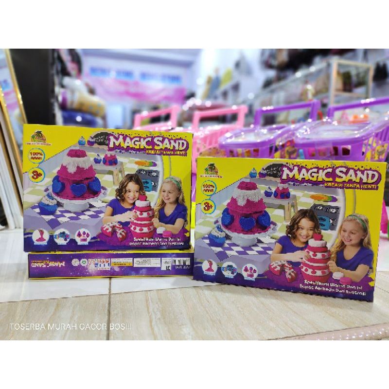 Mainan Pasir Magic Sand - Mainan Pasir Kinetik dengan cetakannya / Mainan Edukasi / Mainan Pasir Aja