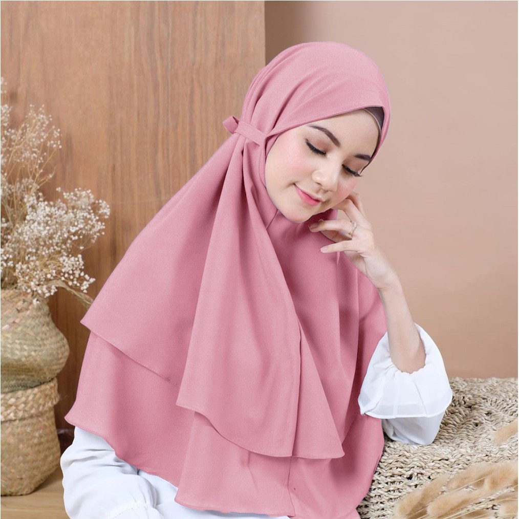 Jilbab Instan Khimar Bergo Instan 2 Layer Hijab Instan Khimar Instan Bergo Bella Shopee Indonesia