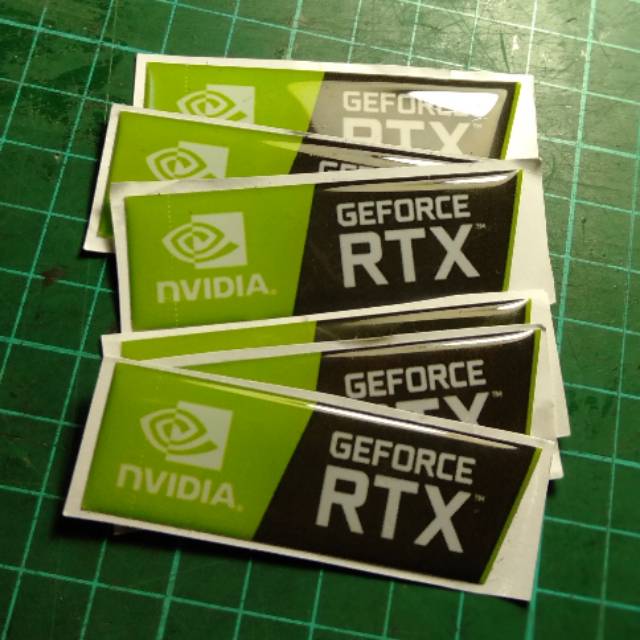 Emblem stiker timbul nvidia RTX sticker 3d resin lentur