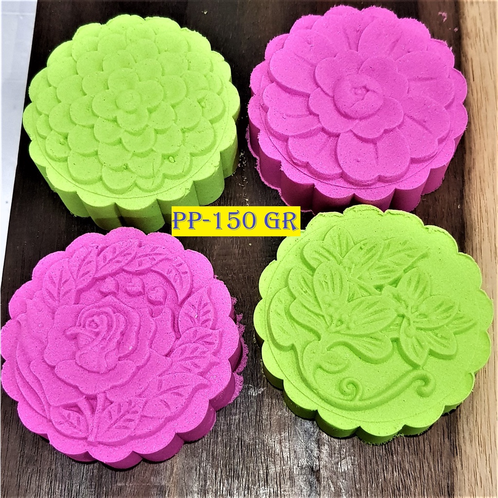 (4pc) cetakan kue bulan (150gr) mooncake press mold PREMIUM-FLOWER ROSE