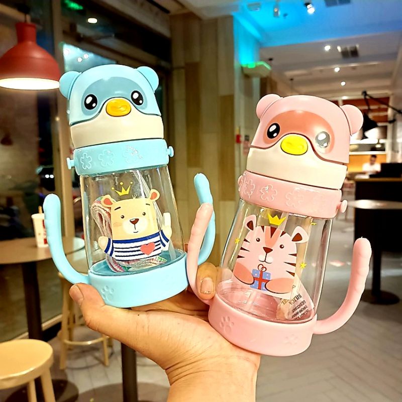 BOTOL MINUM / TEMPAT MINUM ANAK MOTIF ANIMAL DENGAN KAPASITAS 380ML LUCU DAN EKONOMIS